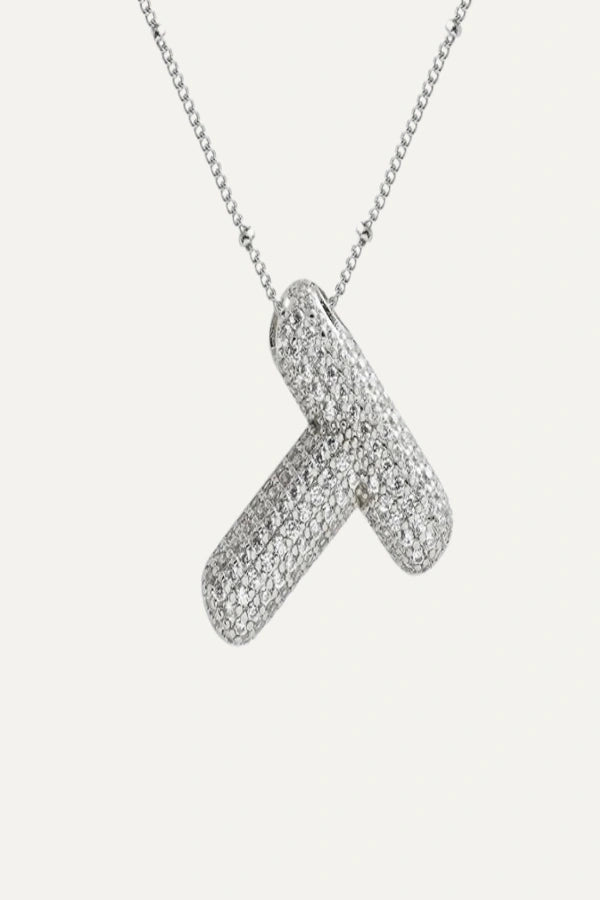 Savannah Diamond Bubble Letter Necklace