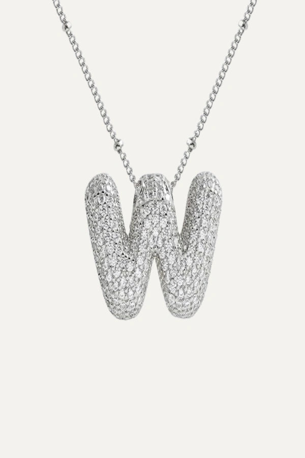 Savannah Diamond Bubble Letter Necklace