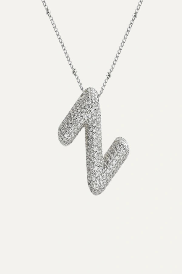 Savannah Diamond Bubble Letter Necklace