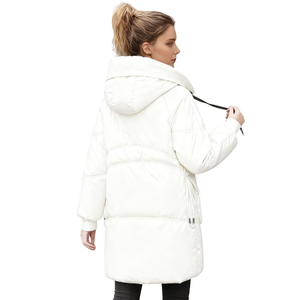 insulated outerwear, down-filled coat, oversized parka, water-resistant shell, chic winter fashion, luxury puffer