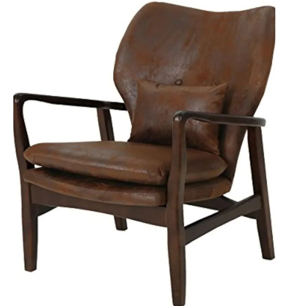 "sculptural form," "ergonomic design," "walnut finish," "statement furniture," and "apartment living"