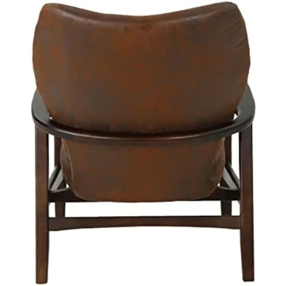 "sculptural form," "ergonomic design," "walnut finish," "statement furniture," and "apartment living"
