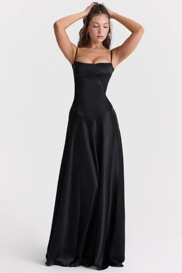 Gabriella – The Silky Satin Corset Maxi Dress