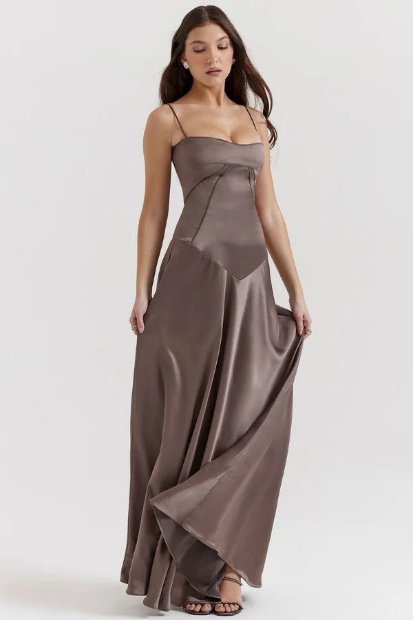 Gabriella – The Silky Satin Corset Maxi Dress