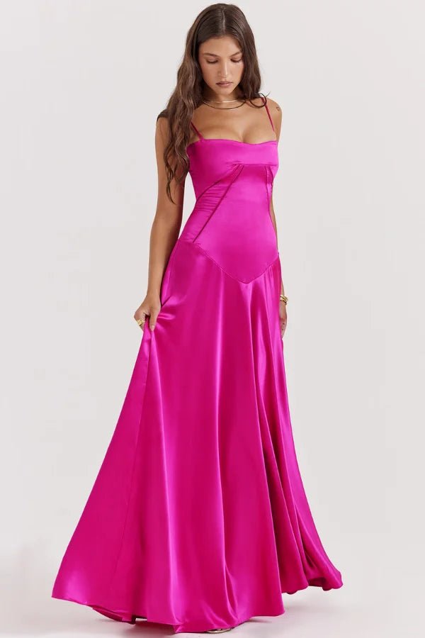 Gabriella – The Silky Satin Corset Maxi Dress