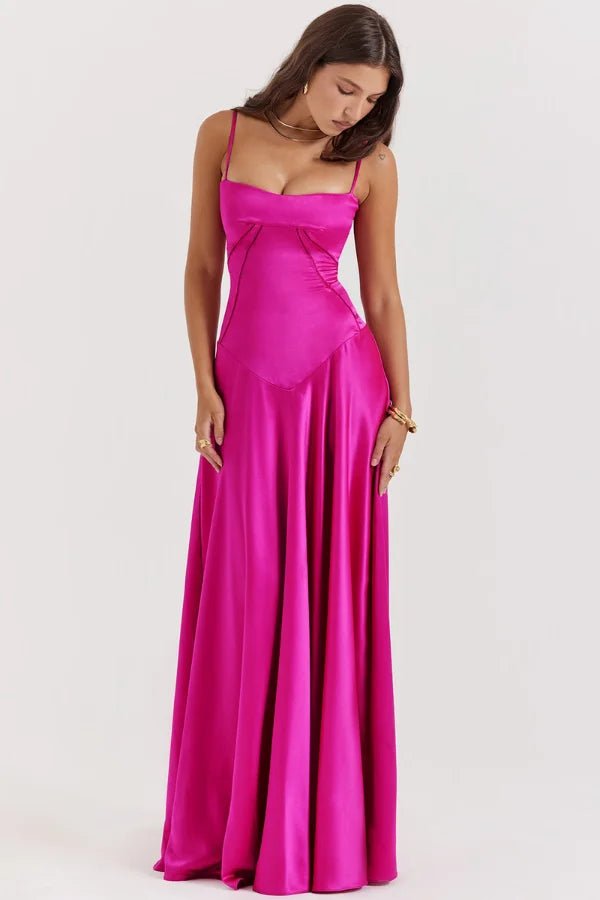 Gabriella – The Silky Satin Corset Maxi Dress