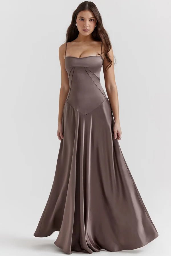 Gabriella – The Silky Satin Corset Maxi Dress