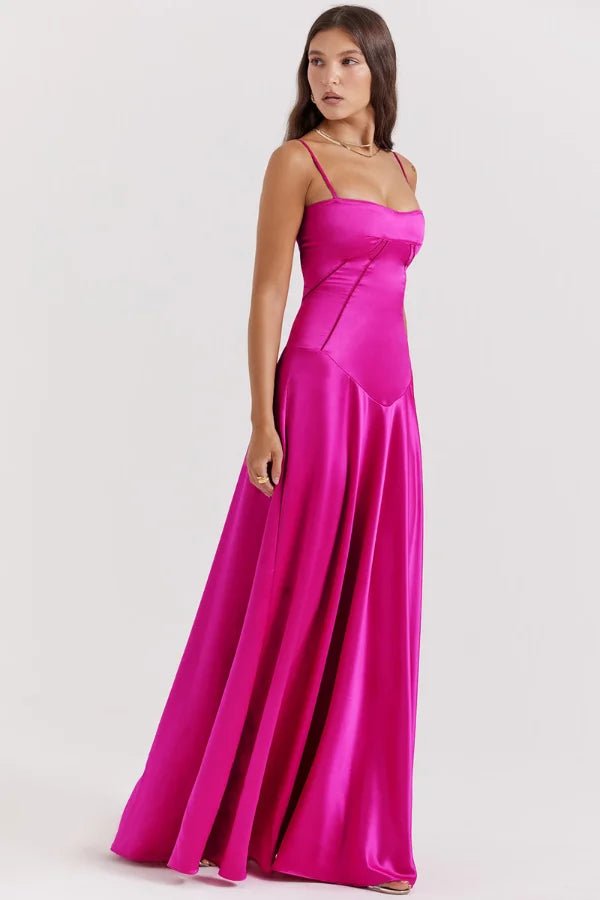 Gabriella – The Silky Satin Corset Maxi Dress