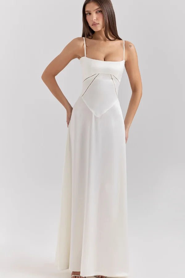 Gabriella – The Silky Satin Corset Maxi Dress