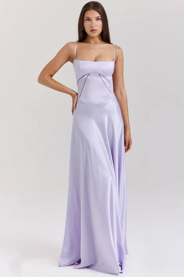Gabriella – The Silky Satin Corset Maxi Dress