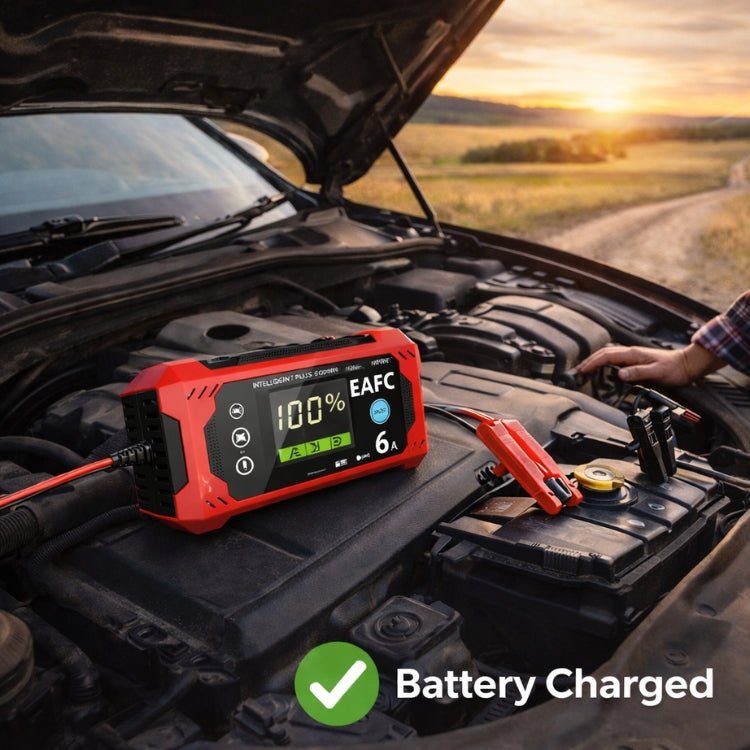 12V Smart Car Battery Charger & Maintainer with Pulse Repair Mode for AGM, Gel, Lead-Acid Batteries | 6 Amp Automotive Trickle Charger for Cars, Trucks, Motorcycles by Kouvr