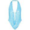 Light blue kouvr sequin scarf on a white background