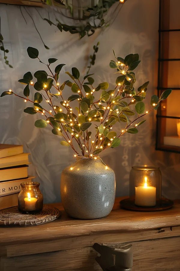 LED Eucalyptus Branch Lighted Floral Accent Decor Kouvr Fashion