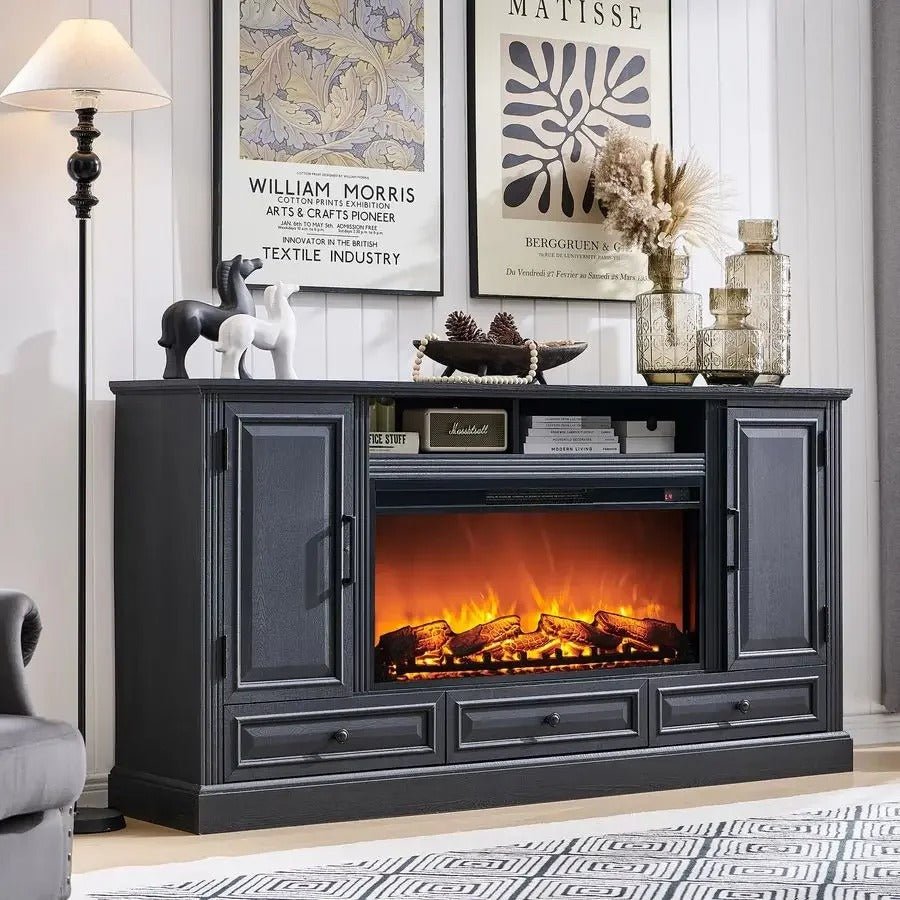 Lysander - Farmhouse Electric Fireplace TV Stand