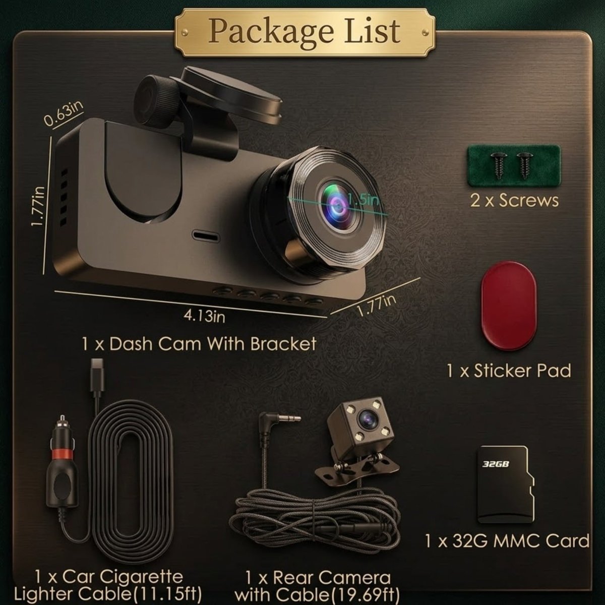 Dash cam in action showing split-screen recording of a road accident and cabin interior with "Event Recorded" alert.