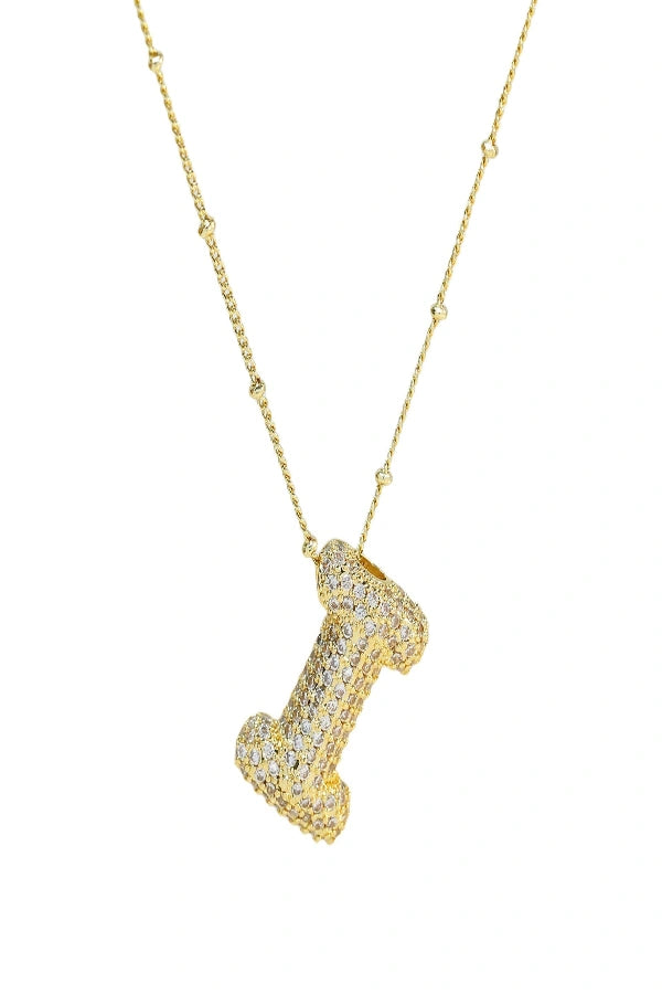 Savannah Diamond Bubble Letter Necklace