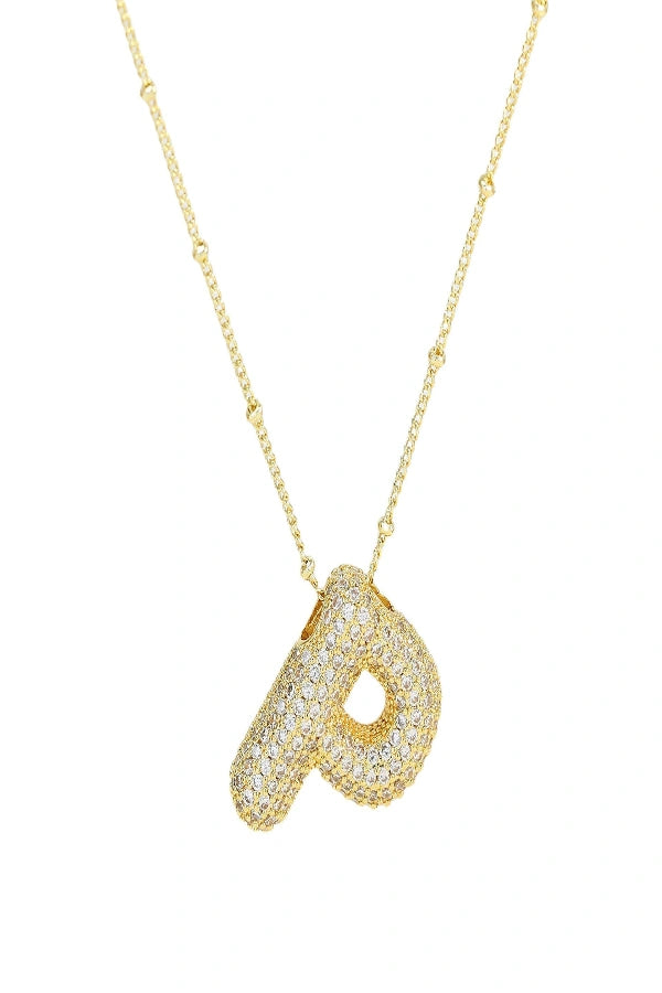 Savannah Diamond Bubble Letter Necklace