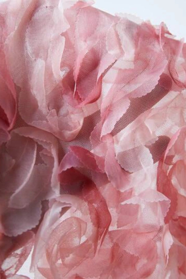 bandeau bodice," "A-line silhouette," "voluminous skirt," "coquette aesthetic," "balletcore dress," and "romantic attire