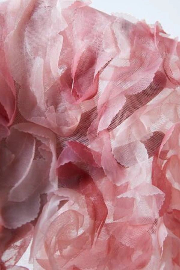 bandeau bodice," "A-line silhouette," "voluminous skirt," "coquette aesthetic," "balletcore dress," and "romantic attire