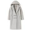 plush fleece overcoat," "cozy longline outerwear," "luxe winter staple," and "charcoal hooded jacket