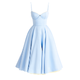 fit-and-flare silhouette', 'cinched waist', '1950s inspired gown', 'structured bodice', and 'sweetheart neckline