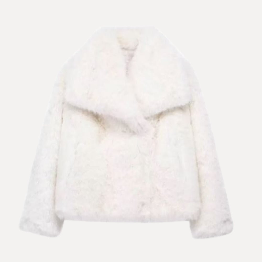 quiet luxury outerwear, minimalist winter jacket, cropped evening coat, wedding guest jacket, what to wear over a formal dress, ethical fur coat, faux mink jacket