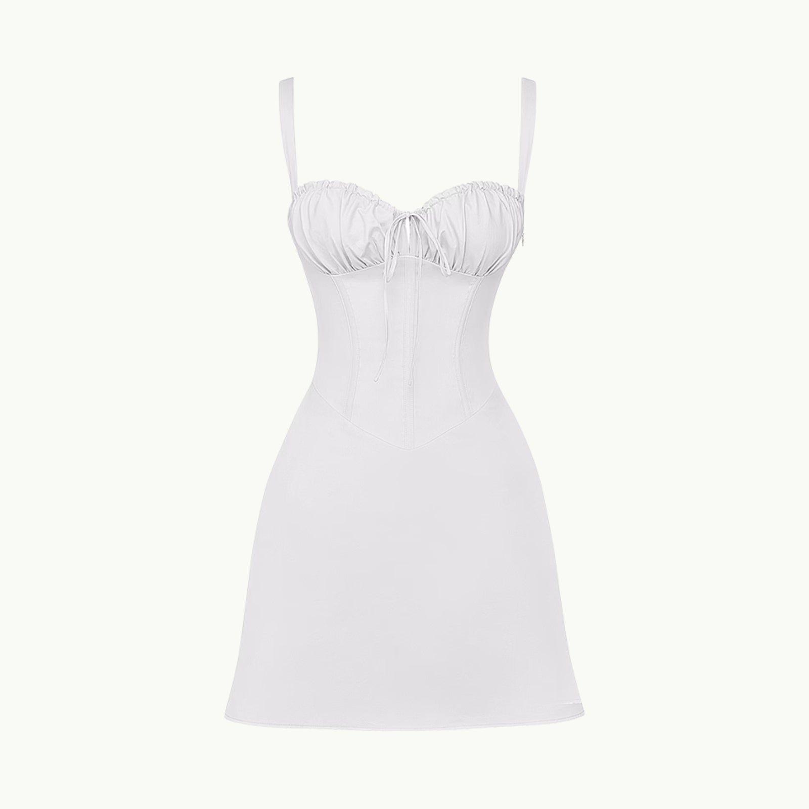 White slip dress on a white background