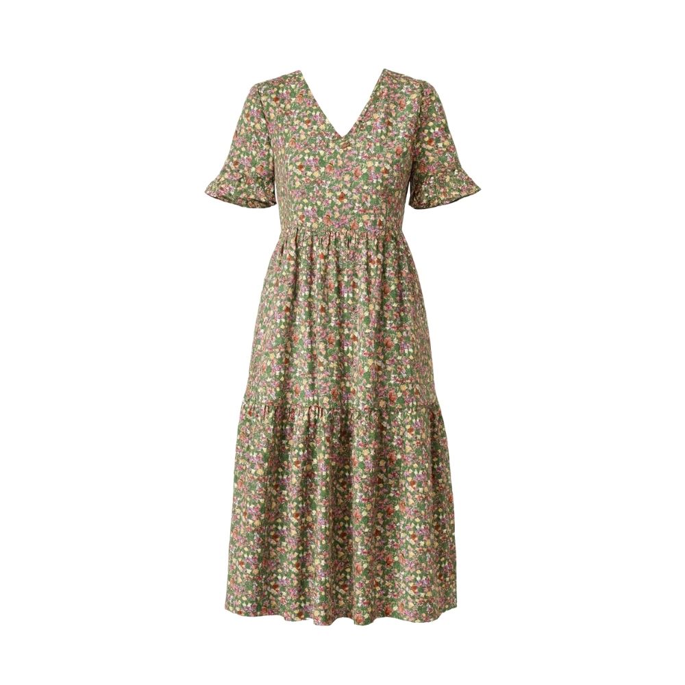 Kouvr floral dress on a white background