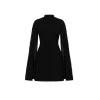 Kouvr Eya black high neck bodycon dress with sheer cape sleeves