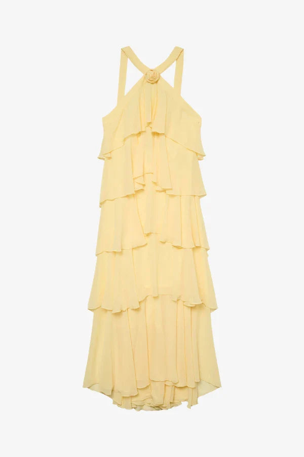 flowy," "romantic," "ethereal," "open back," "garden party attire," "resort wear," and "elegant