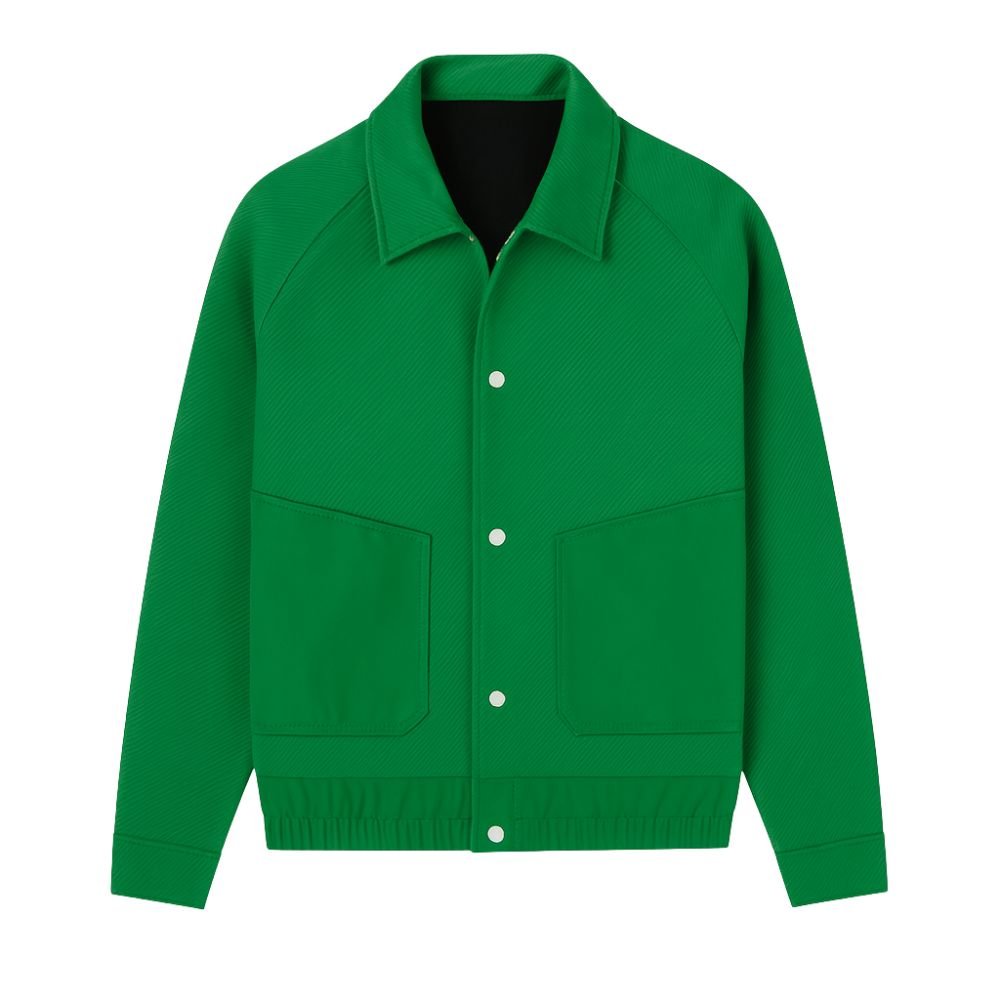 Model wearing the Kouvr Fashion Aiken corduroy shacket in green