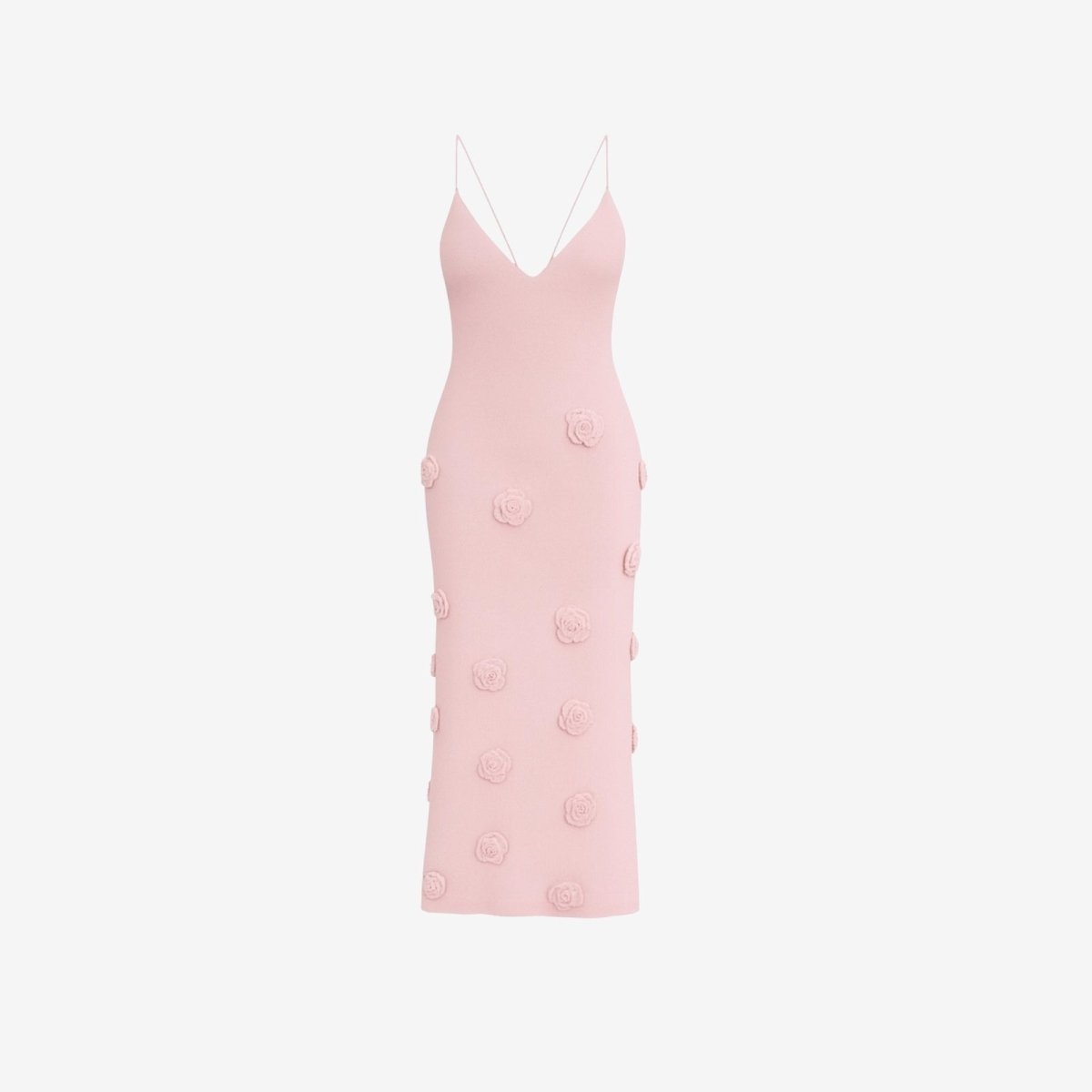Pink kouvr dress with white collar on a light pink background