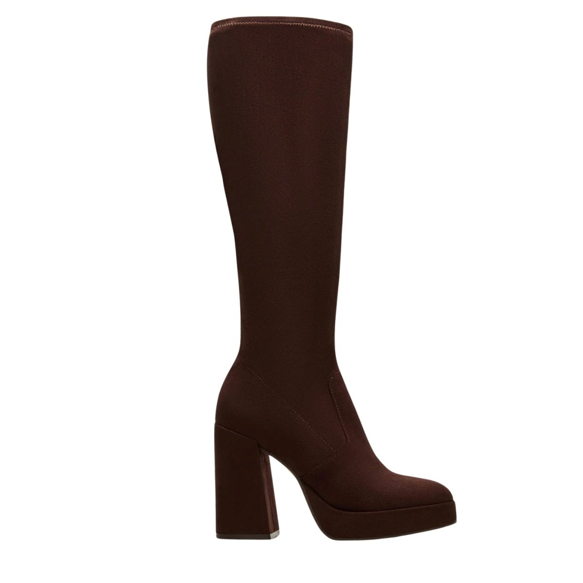 Brown Kouvr knee-high boot on a white background