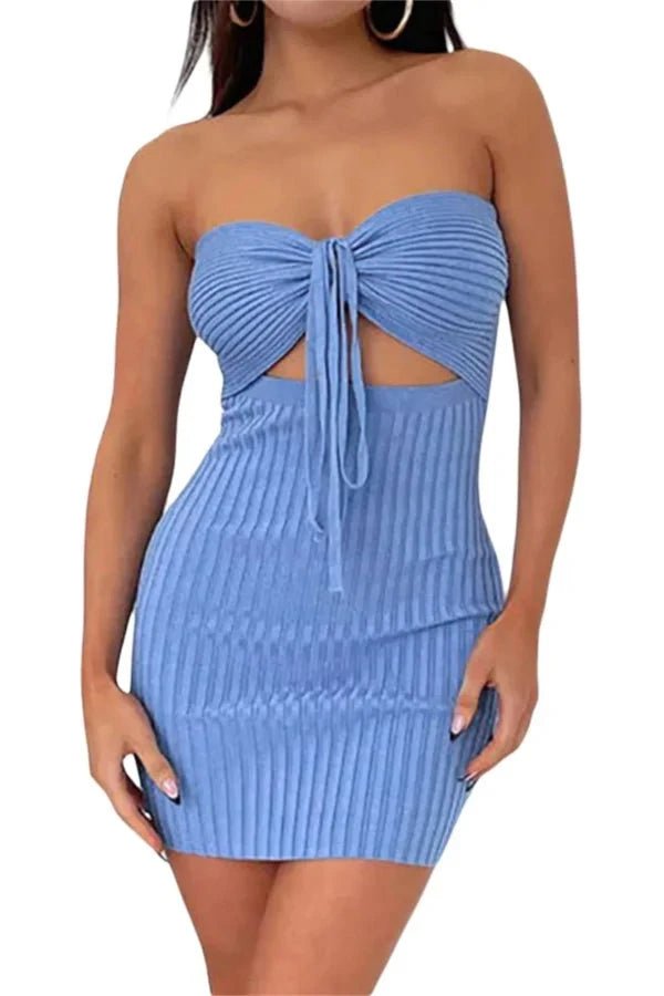 blue dress for baby girl Blue Strapless Mini Dress - Babydoll Dress main image 0