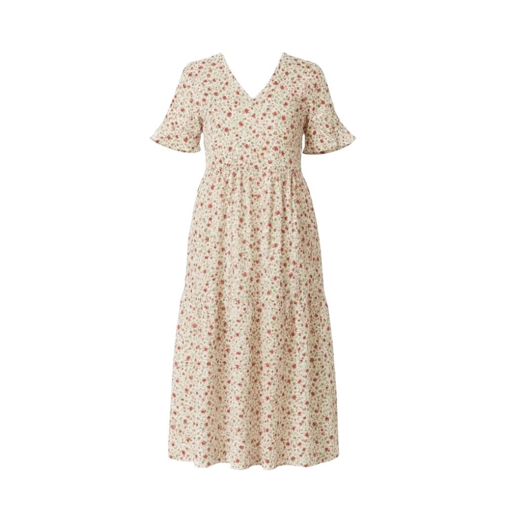 Kouvr Floral dress on a white background