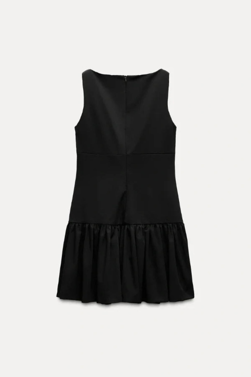 architectural dress', 'structured lbd', 'modern cocktail dress', 'ruffle hem mini dress', 'designer dress for women', 'day-to-night black dress', 'minimalist party dress
