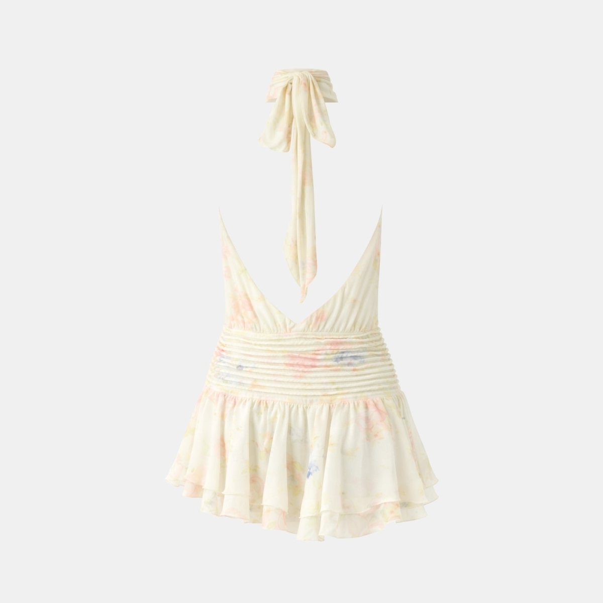 Flat product shot of the back of the Kouvr Fashion Hope halter dress, showing the open back and tie detail.