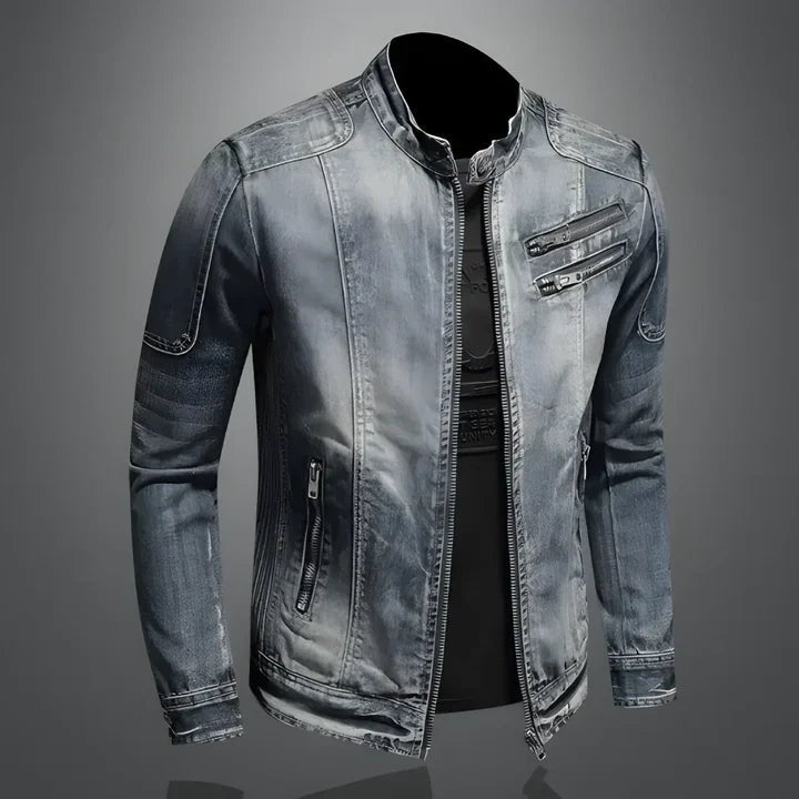 Kouvr Denim jacket on a gray background