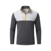 Product image of the Kouvr Fashion Men's Waffle Knit Quarter-Zip Pullover with yellow zipper detail.