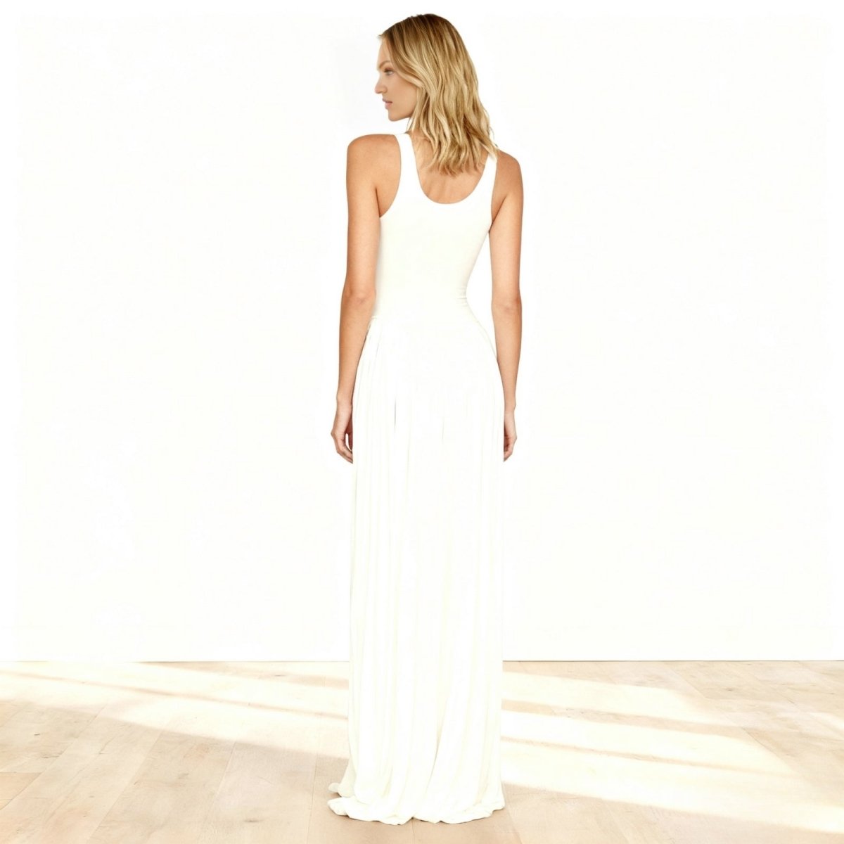 Kouvr Stacey white draped maxi dress