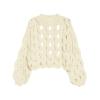 Flat lay of the ivory Vanice open-knit sweater from Kouvr Fashion, showing the full design and texture.
