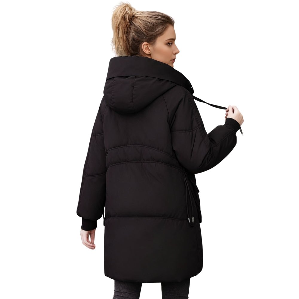 cold-weather essential," "thermal performance," "weather-resistant," "urban exploration," "chic outerwear," and "investment piece