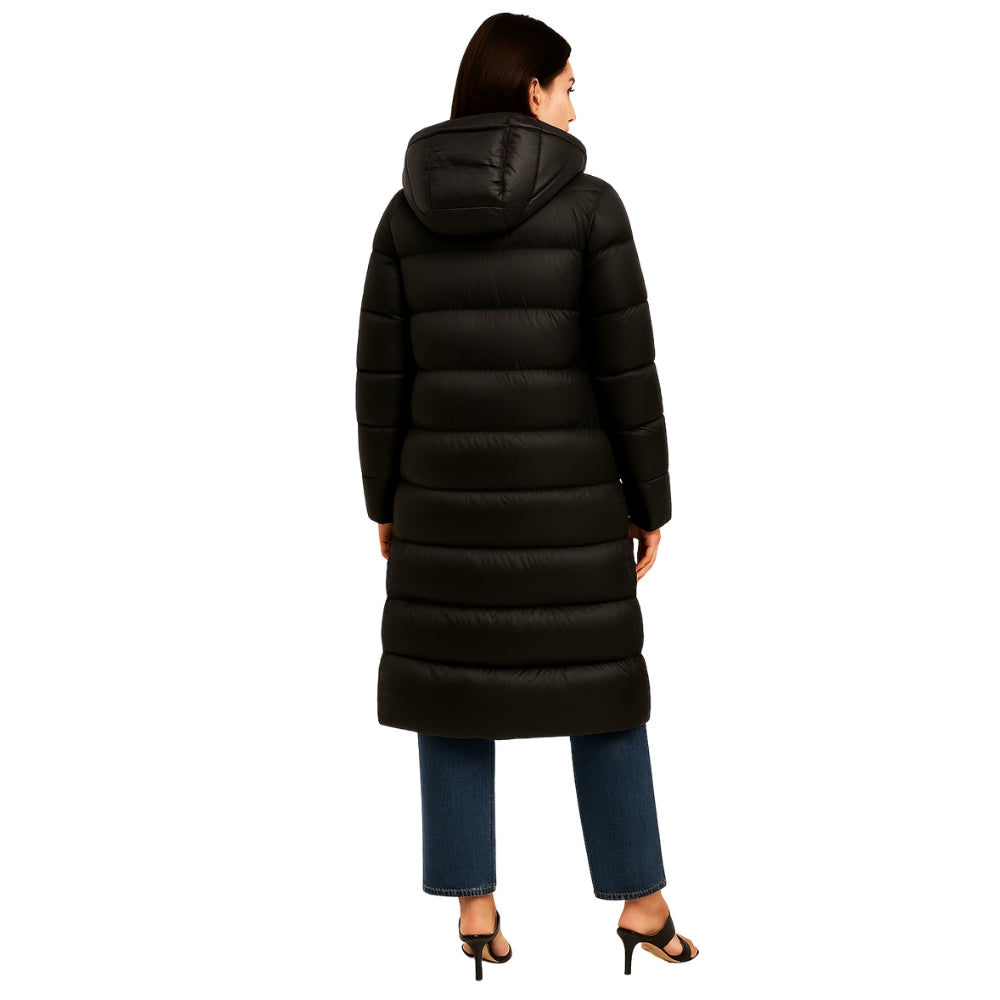 down-filled parka", "insulated winter overcoat", "high-shine winter coat", "quilted jacket", "cocoon coat", and "all-weather essential