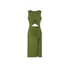 Green Kouvr dress with cut-out design on a plain background