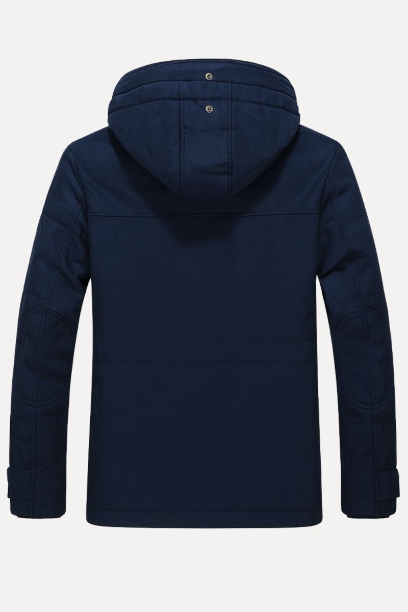 Kouvr Men's Blue Sherpa Lined Winter Parka from the front
