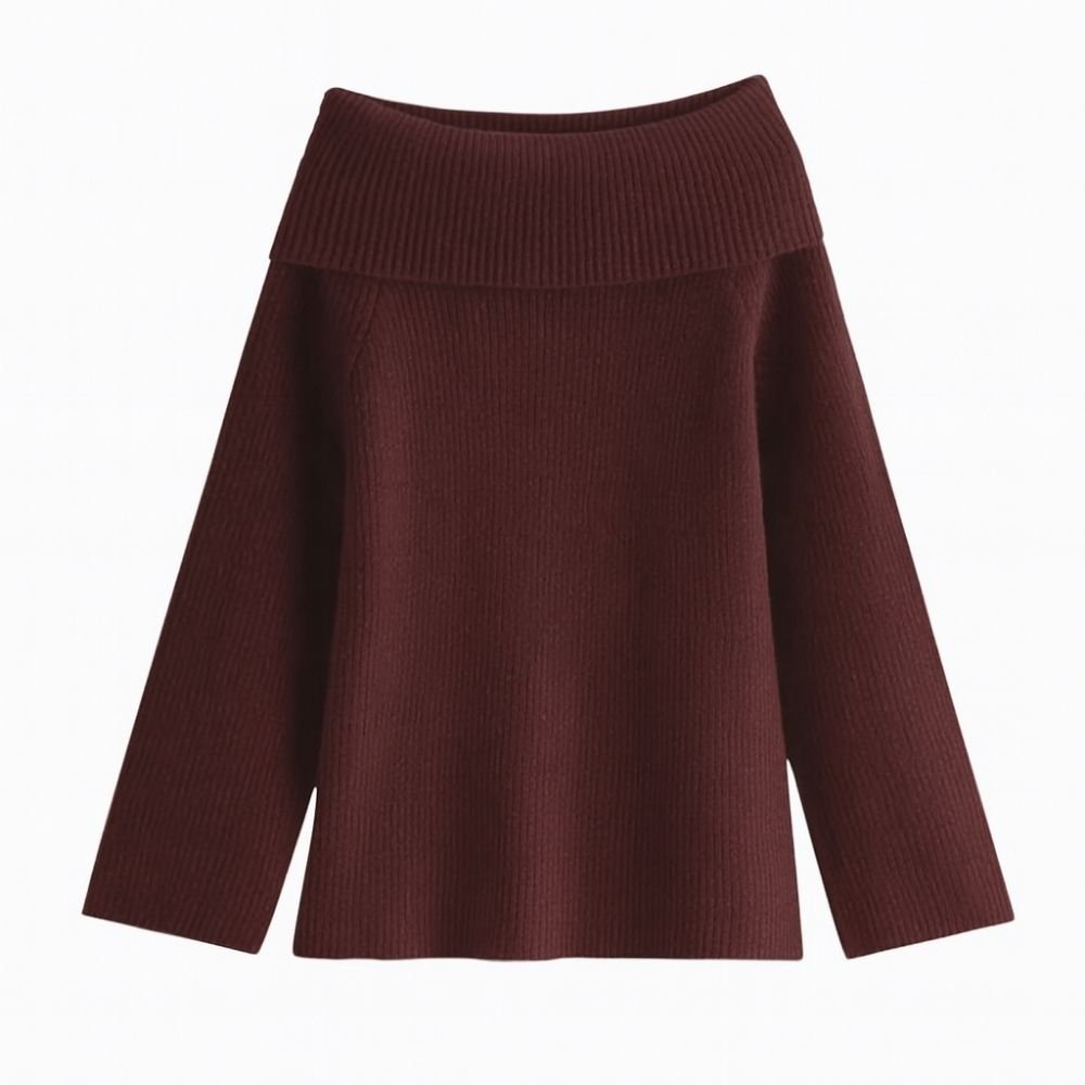 Brown kouvr ribbed sweater on a white background