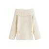 ivory kouvr off-shoulder sweater on a white background