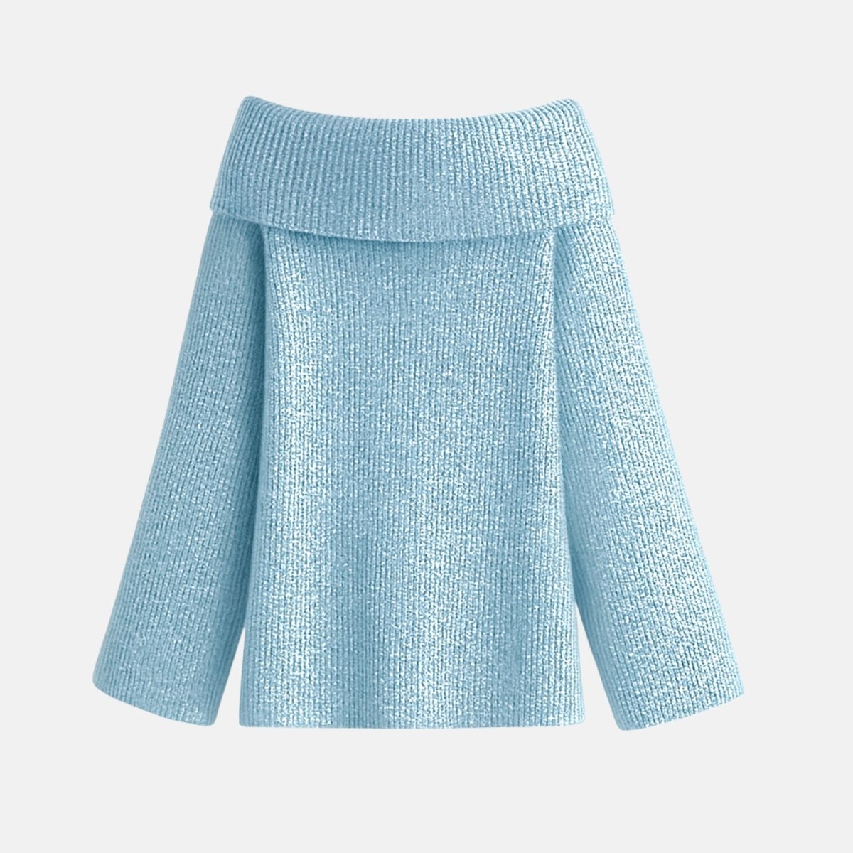 Sky blue textured skirt on a light gray background