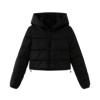 Black Kouvr hooded jacket on a white background