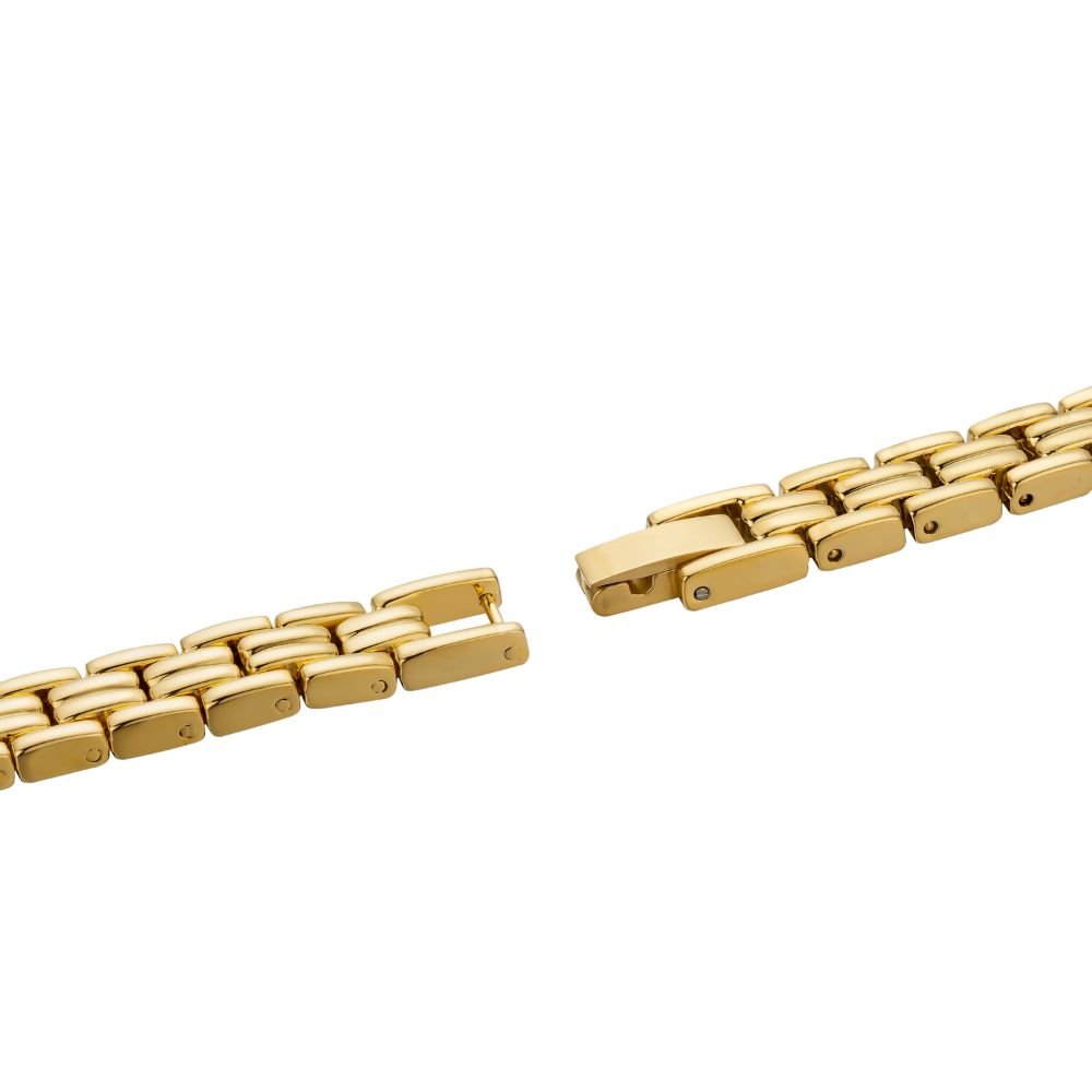 Gold kouvr bracelet on a white background